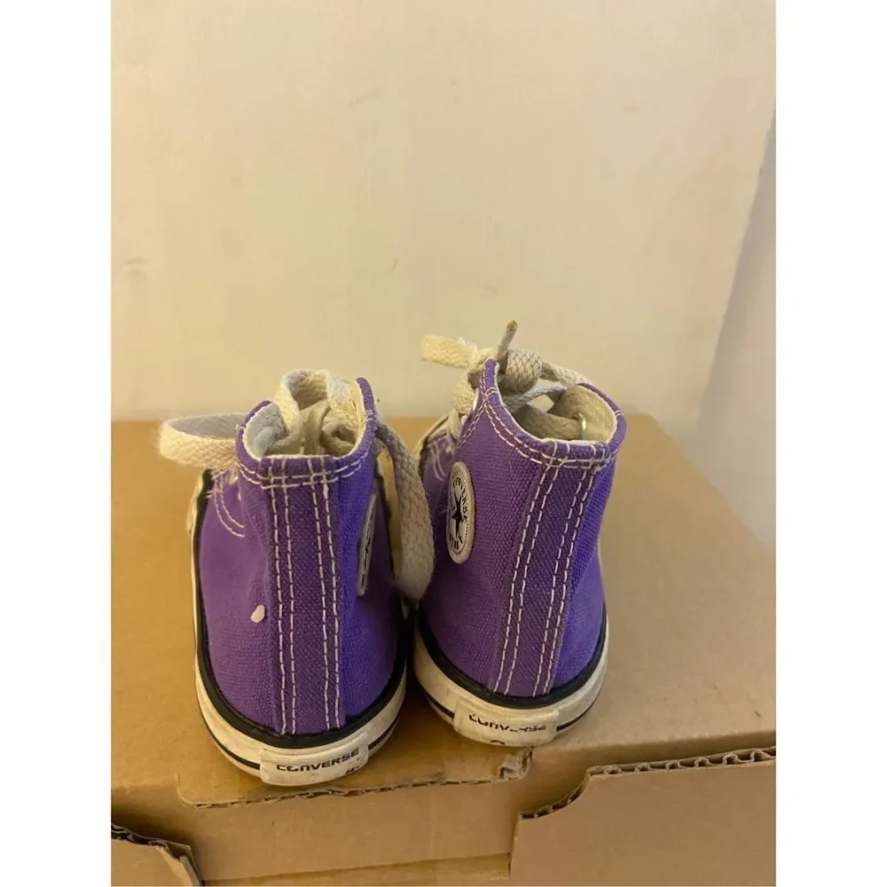 Converse all‎ star high top tennis shoes little girls size 4 purple